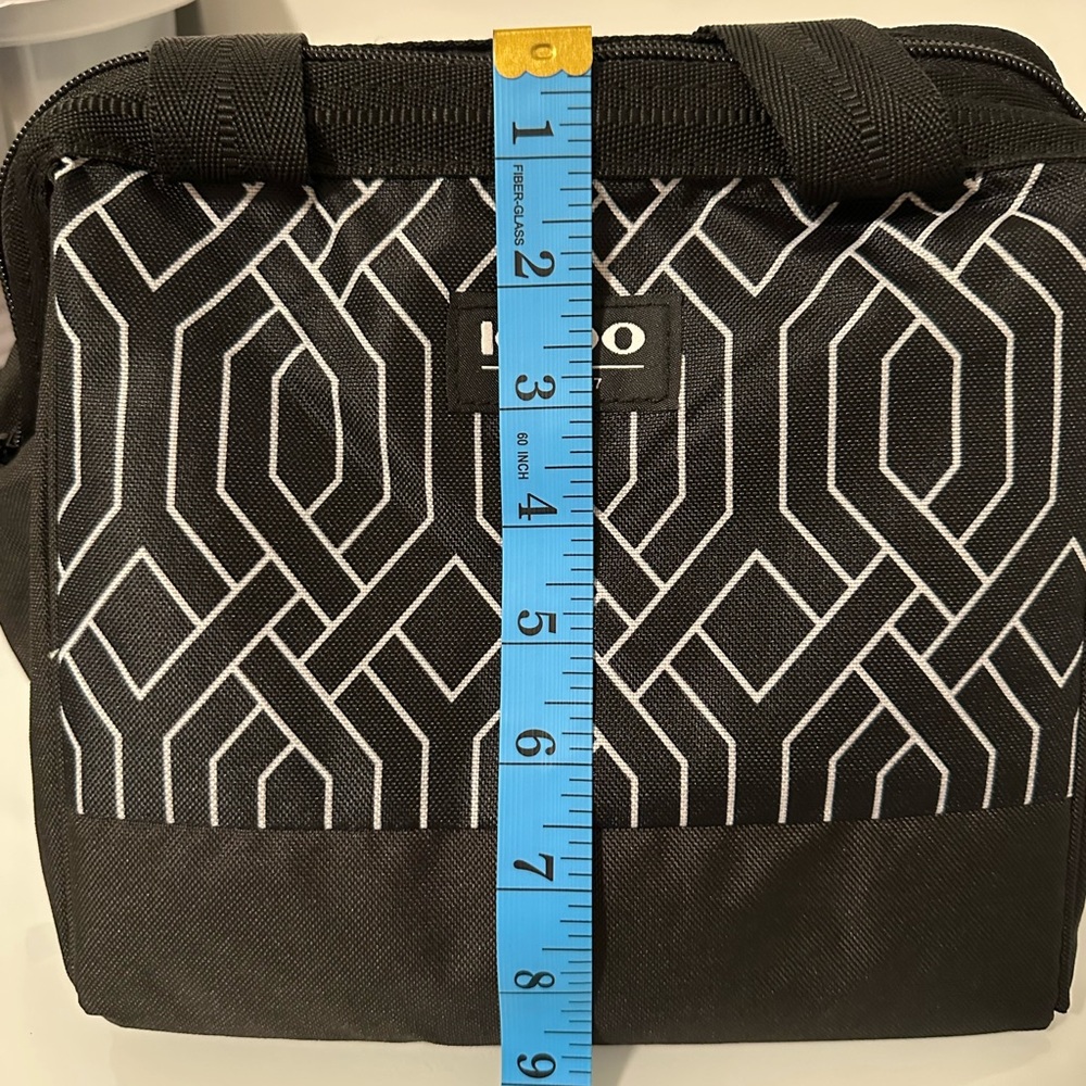 Igloo Insulated Lunch Bag Black Geometric Print Thermal Cooler Tote - Picture 4 of 16